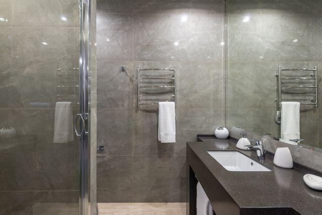 a contemporary bathroom