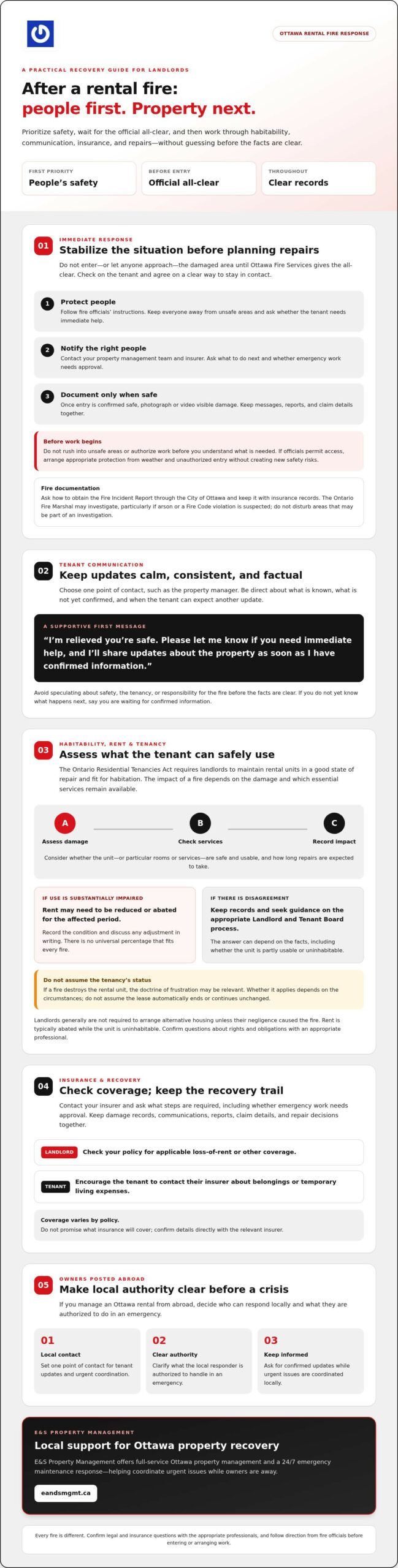 How to Handle a Fire in a Tenanted Property: An Ottawa Landlord’s Crisis Guide